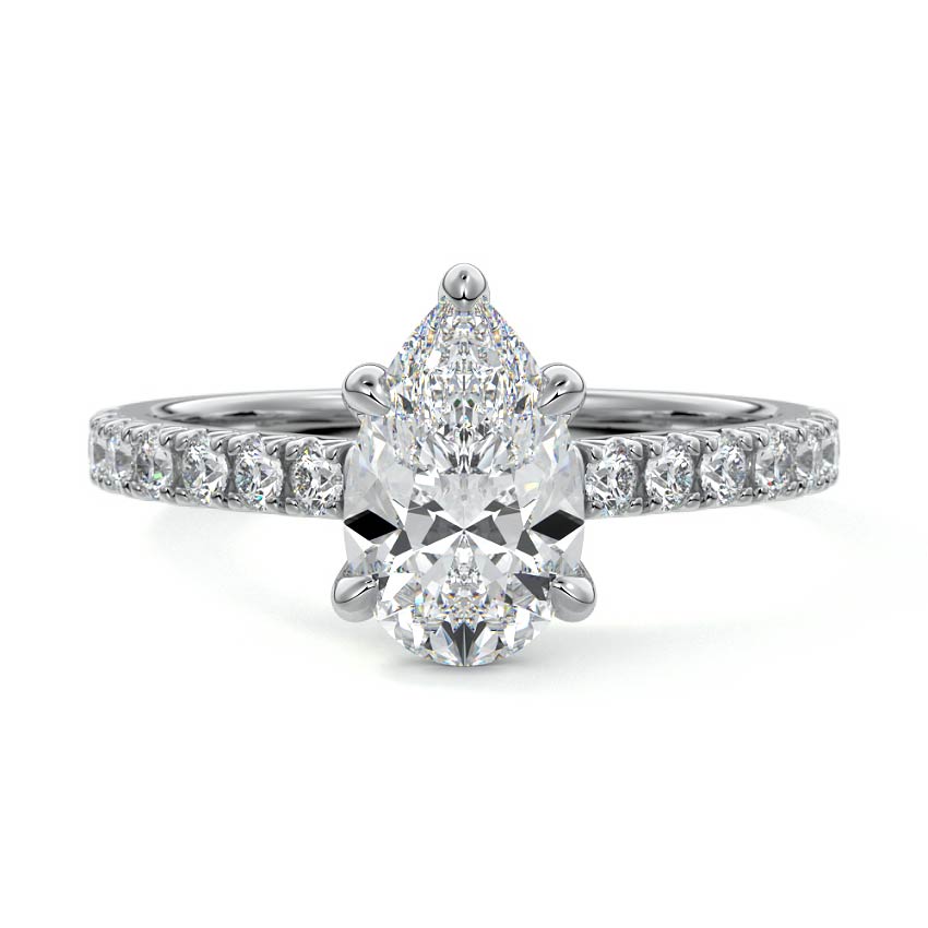 Calista - Pear Platinum Lab Grown Diamond Engagement Ring | Nura Lab