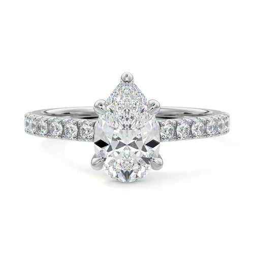 Calista - Pear Platinum Lab Grown Diamond Engagement Ring | Nura Lab