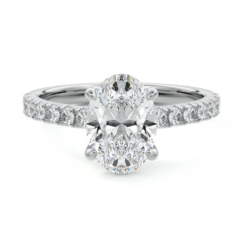 Calista - Oval Platinum Lab Grown Diamond Engagement Ring | Nura Lab
