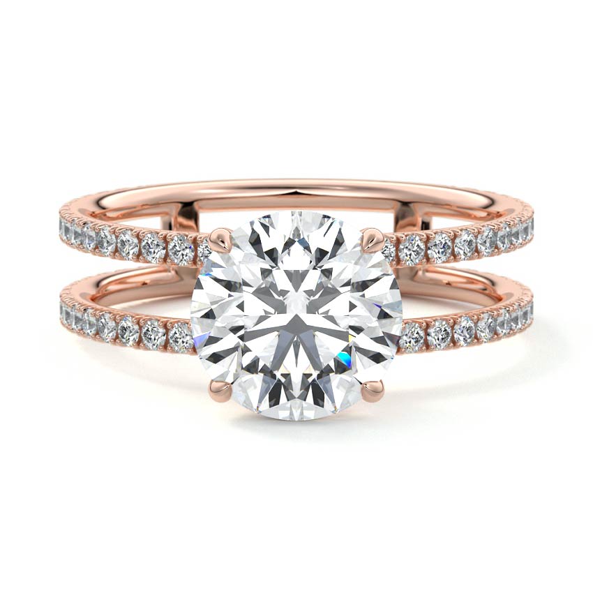Camila - Round Rose Gold Lab Grown Diamond Engagement Ring | Nura Lab