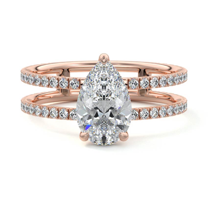 Camila - Pear Rose Gold Lab Grown Diamond Engagement Ring | Nura Lab