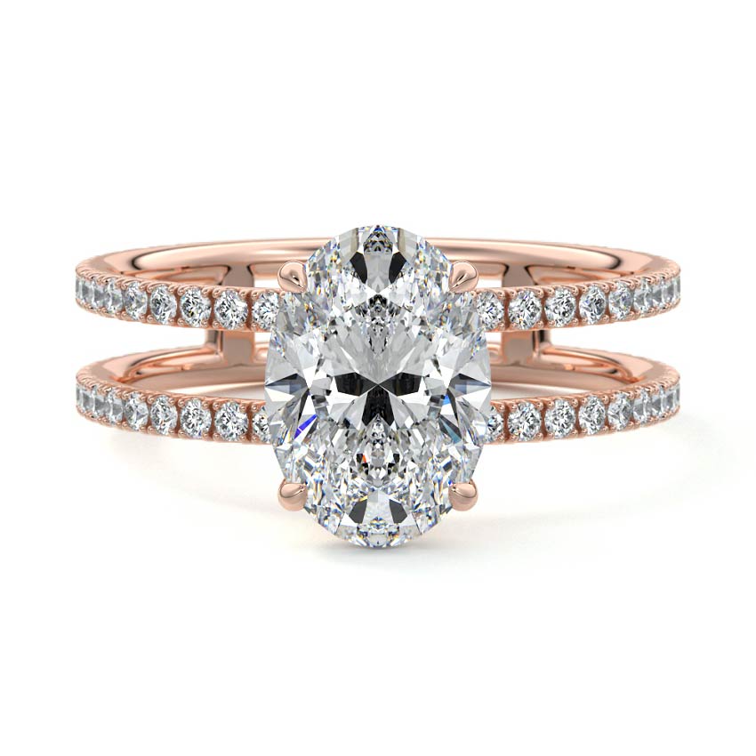 Camila - Oval Rose Gold Lab Grown Diamond Engagement Ring | Nura Lab