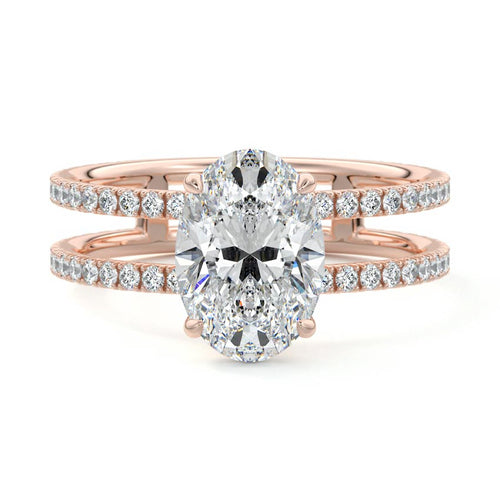 Camila - Oval Rose Gold Lab Grown Diamond Engagement Ring | Nura Lab