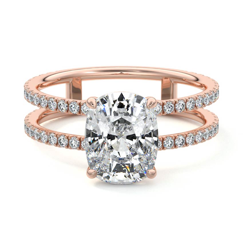 Camila - Cushion Rose Gold Lab Grown Diamond Engagement Ring | Nura Lab
