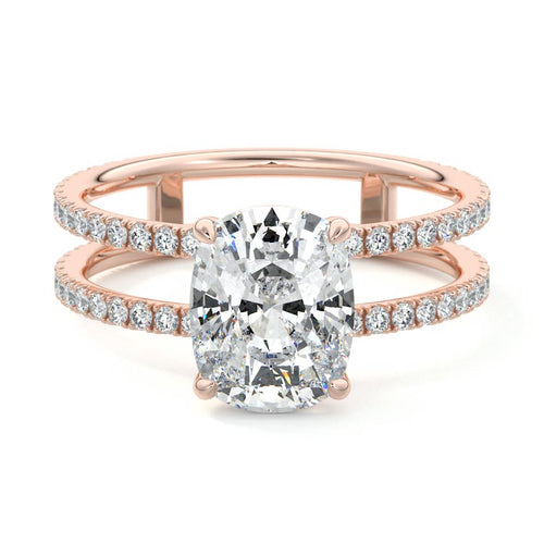 Camila - Cushion Rose Gold Lab Grown Diamond Engagement Ring | Nura Lab