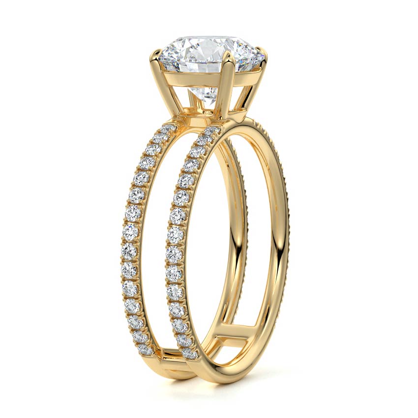 Camila - Round Yellow Gold Lab Grown Diamond Engagement Ring | Nura Lab