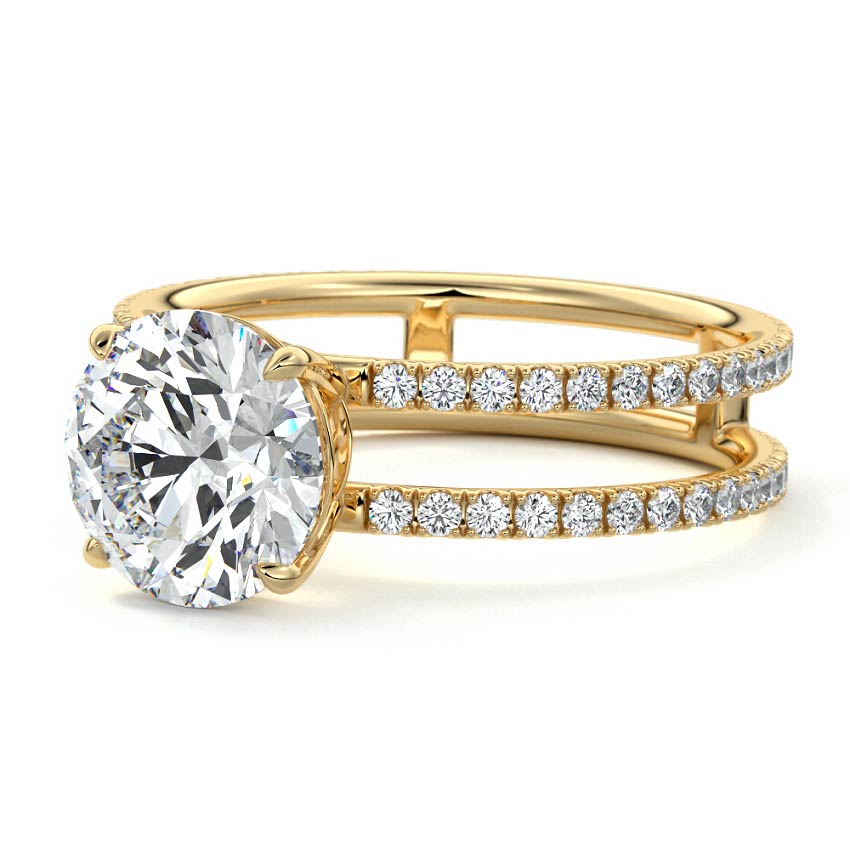 Camila - Round Yellow Gold Lab Grown Diamond Engagement Ring | Nura Lab