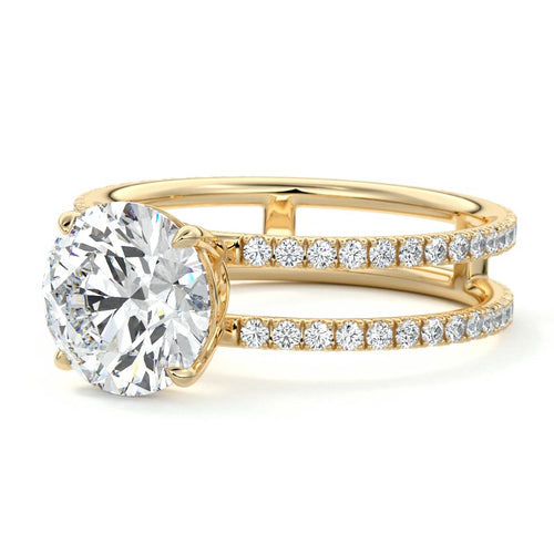 Camila - Round Yellow Gold Lab Grown Diamond Engagement Ring | Nura Lab