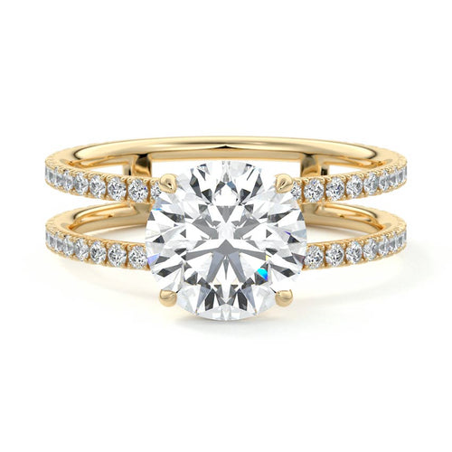 Camila - Round Yellow Gold Lab Grown Diamond Engagement Ring | Nura Lab