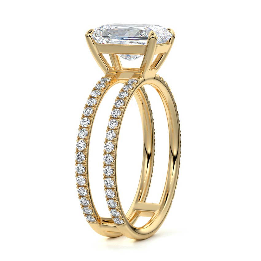 Camila - Radiant Yellow Gold Engagement Ring Side View | Nura Lab