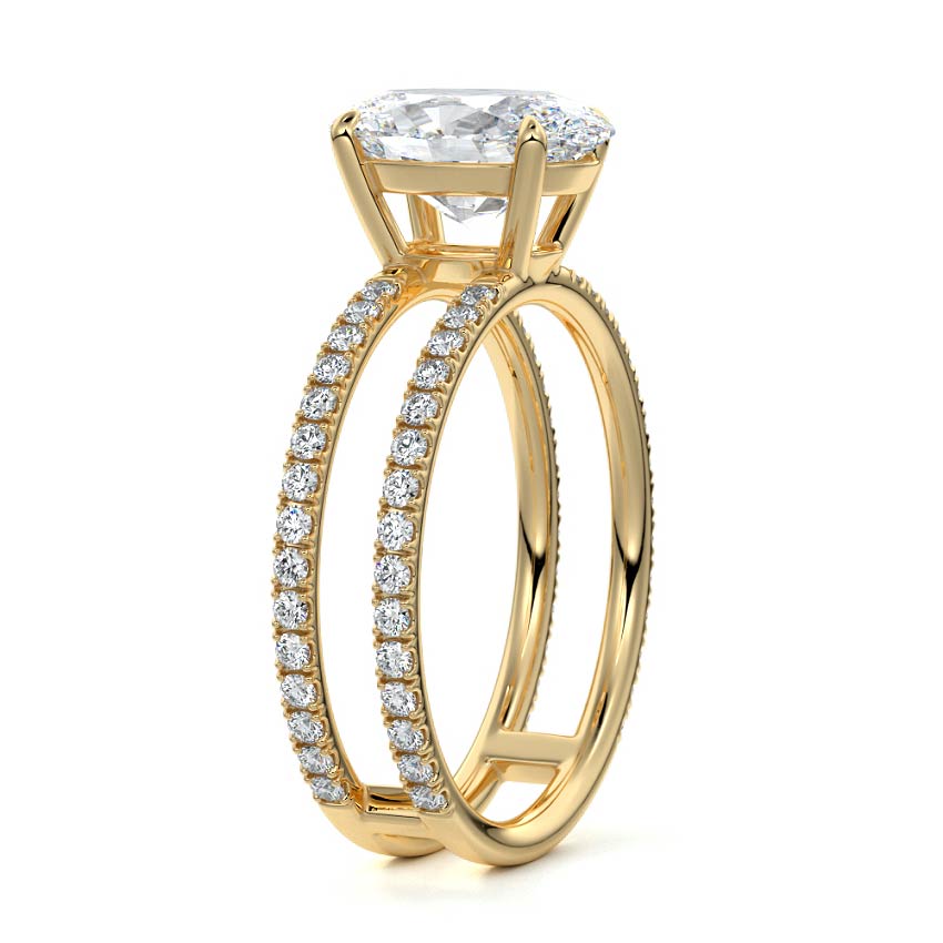 Camila - Oval Yellow Gold Engagement Ring Side View | Nura Lab