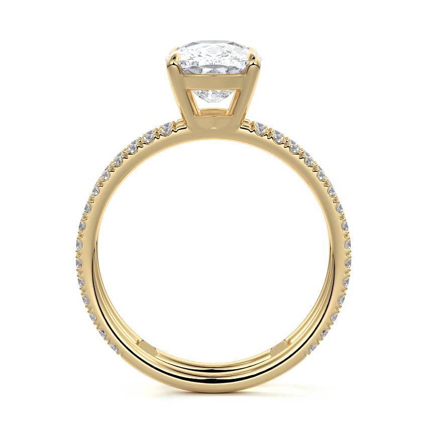 Camila - Cushion Yellow Gold Engagement Ring Side View | Nura Lab