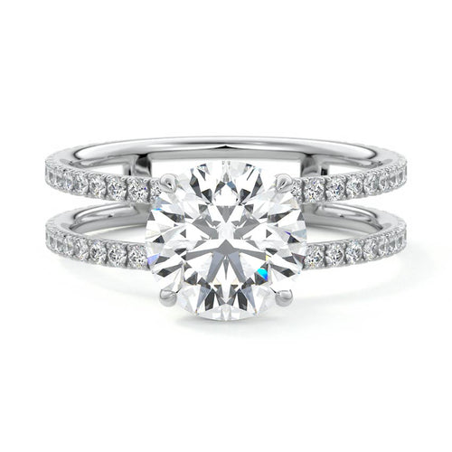Camila - Round White Gold Lab Grown Diamond Engagement Ring | Nura Lab