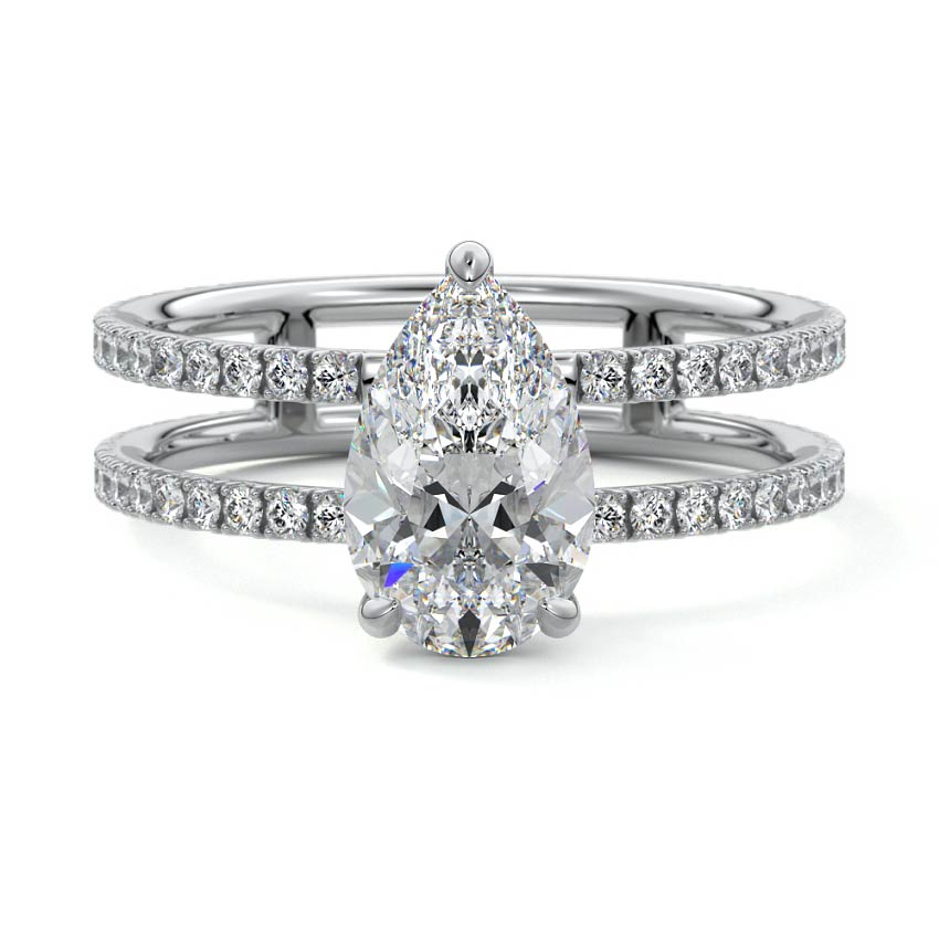 Camila - Pear White Gold Lab Grown Diamond Engagement Ring | Nura Lab