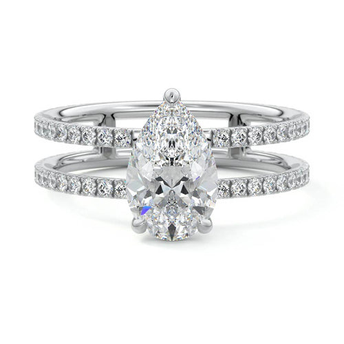 Camila - Pear White Gold Lab Grown Diamond Engagement Ring | Nura Lab
