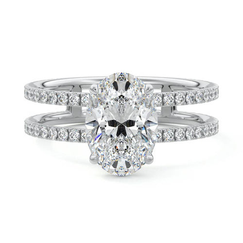 Camila - Oval White Gold Lab Grown Diamond Engagement Ring | Nura Lab