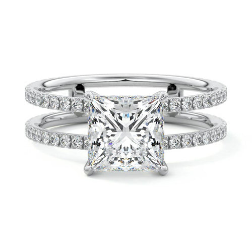 Camila - Princess White Gold Lab Grown Diamond Engagement Ring | Nura Lab