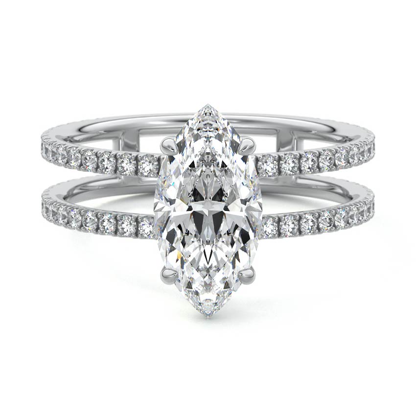 Camila - Marquise Platinum Lab Grown Diamond Engagement Ring | Nura Lab