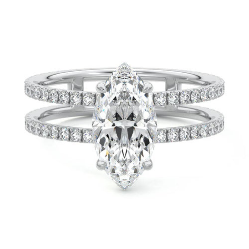 Camila - Marquise Platinum Lab Grown Diamond Engagement Ring | Nura Lab