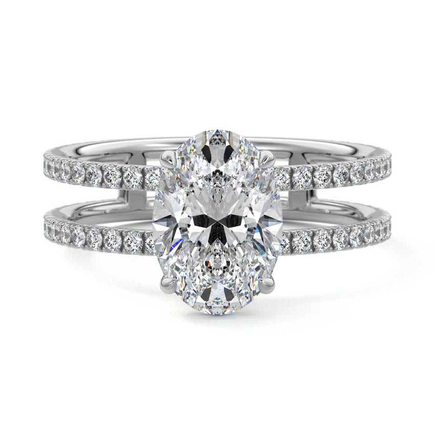 Camila - Oval Platinum Lab Grown Diamond Engagement Ring | Nura Lab