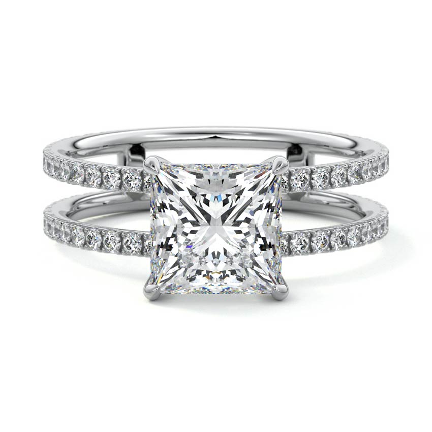 Camila - Princess Platinum Lab Grown Diamond Engagement Ring | Nura Lab