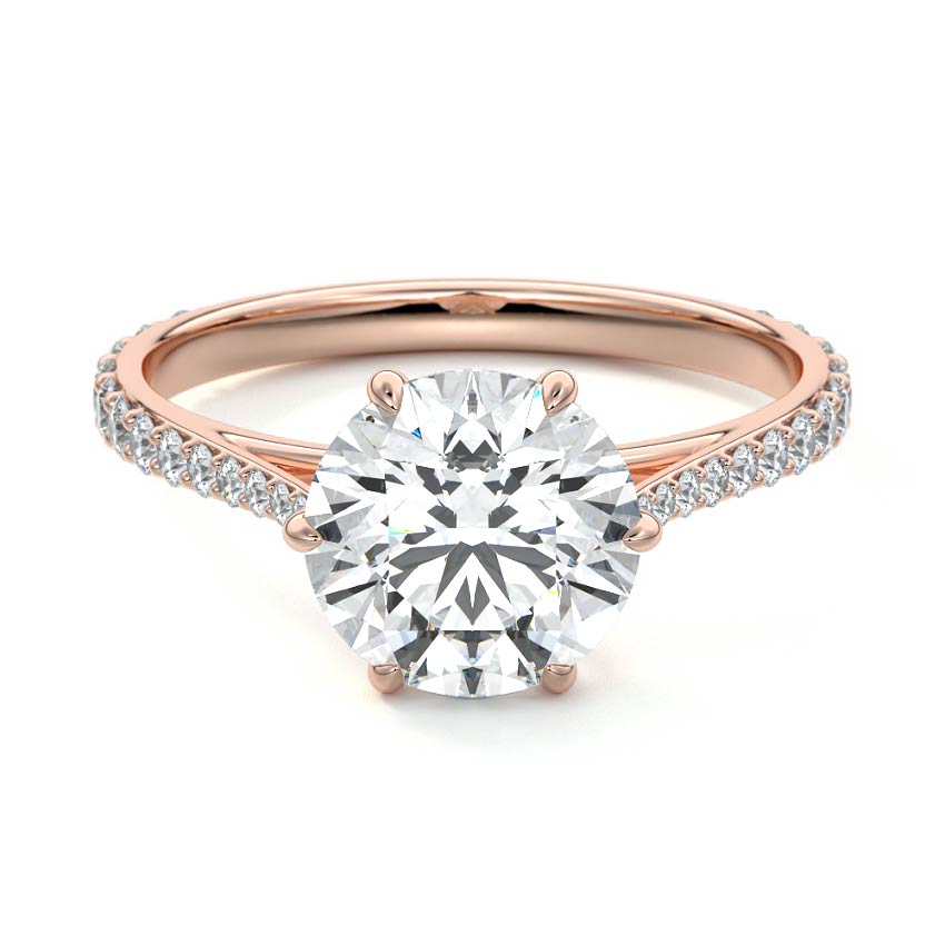 Carina - Round Rose Gold Lab Grown Diamond Engagement Ring | Nura Lab