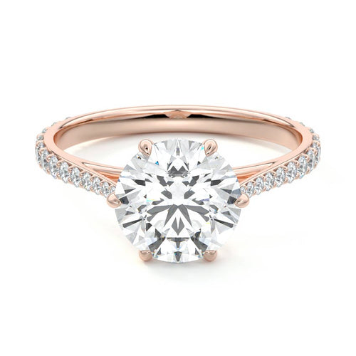 Carina - Round Rose Gold Lab Grown Diamond Engagement Ring | Nura Lab