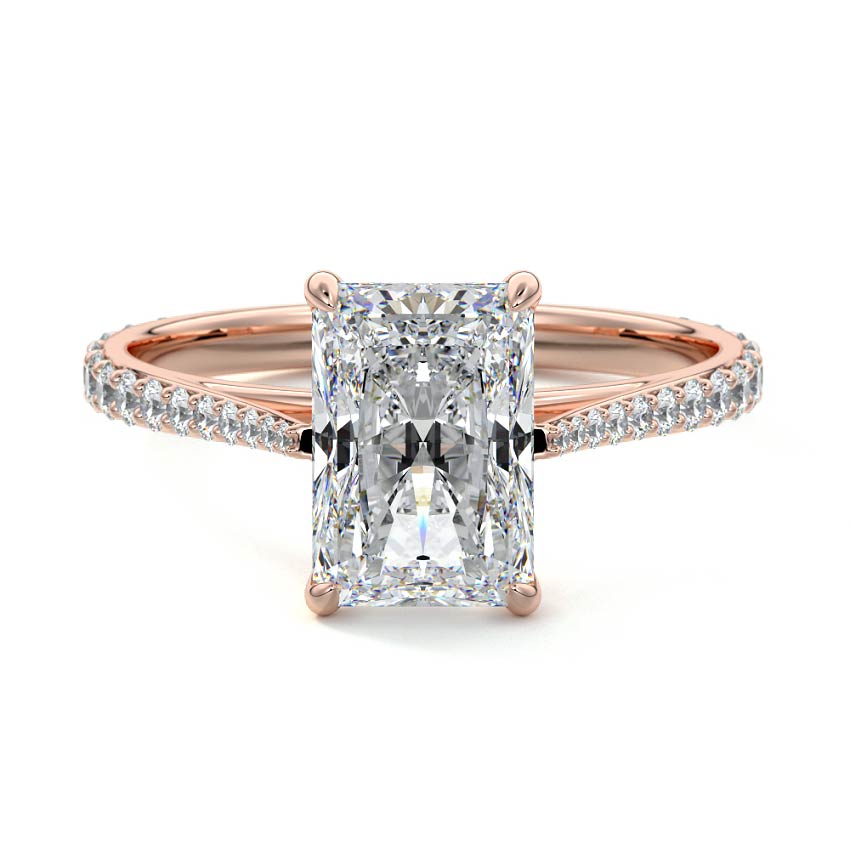Carina - Radiant Rose Gold Lab Grown Diamond Engagement Ring | Nura Lab
