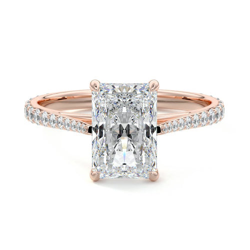 Carina - Radiant Rose Gold Lab Grown Diamond Engagement Ring | Nura Lab