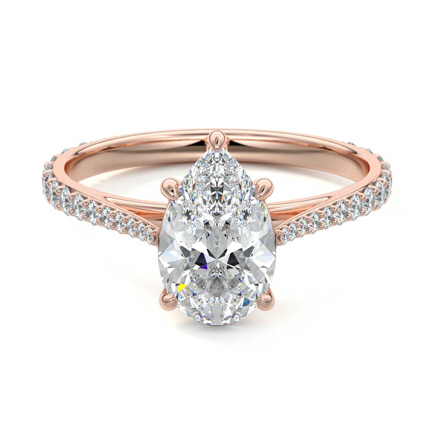 Carina - Pear Rose Gold Lab Grown Diamond Engagement Ring | Nura Lab