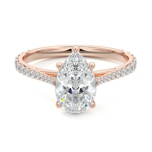 Carina - Pear Rose Gold Lab Grown Diamond Engagement Ring | Nura Lab