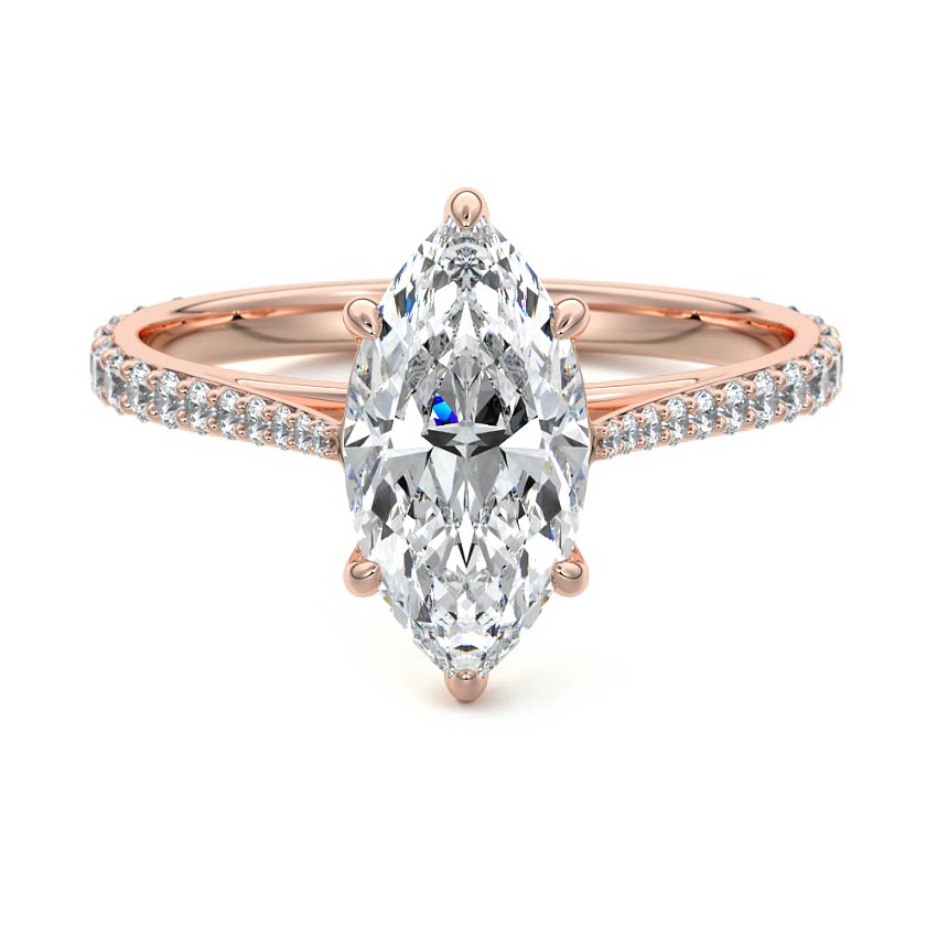 Carina - Marquise Rose Gold Lab Grown Diamond Engagement Ring | Nura Lab