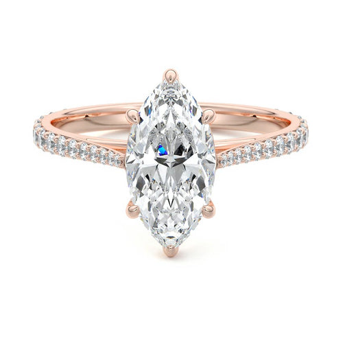 Carina - Marquise Rose Gold Lab Grown Diamond Engagement Ring | Nura Lab