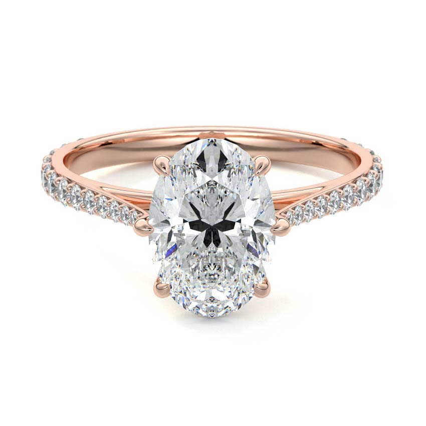 Carina - Oval Rose Gold Lab Grown Diamond Engagement Ring | Nura Lab