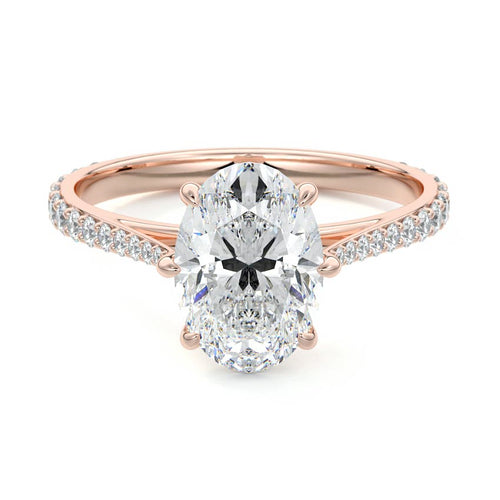 Carina - Oval Rose Gold Lab Grown Diamond Engagement Ring | Nura Lab