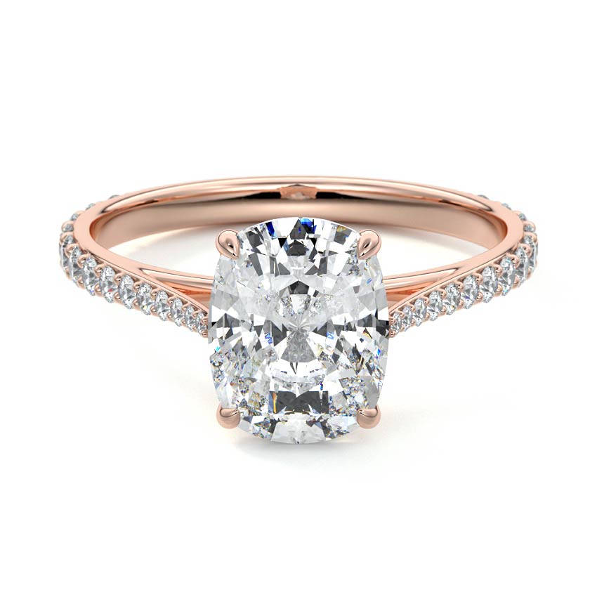 Carina - Cushion Rose Gold Lab Grown Diamond Engagement Ring | Nura Lab