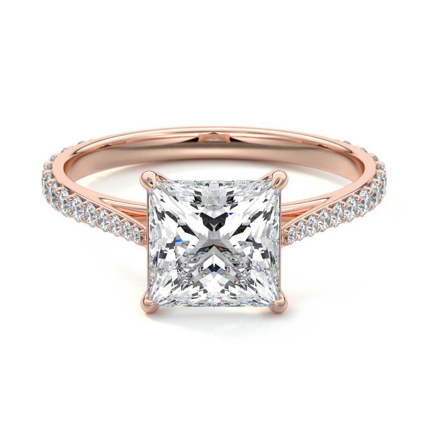 Carina - Princess Rose Gold Lab Grown Diamond Engagement Ring | Nura Lab