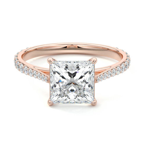 Carina - Princess Rose Gold Lab Grown Diamond Engagement Ring | Nura Lab