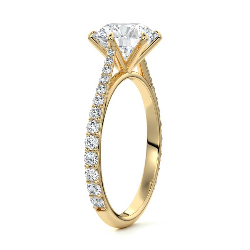 Carina - Round Yellow Gold Lab Grown Diamond Engagement Ring | Nura Lab