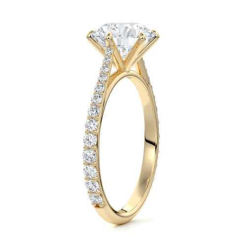 Carina - Round Yellow Gold Lab Grown Diamond Engagement Ring | Nura Lab