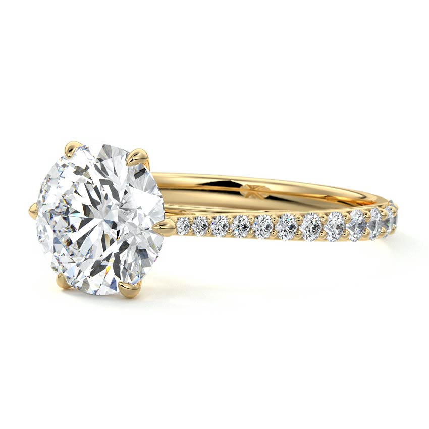 Carina - Round Yellow Gold Lab Grown Diamond Engagement Ring | Nura Lab