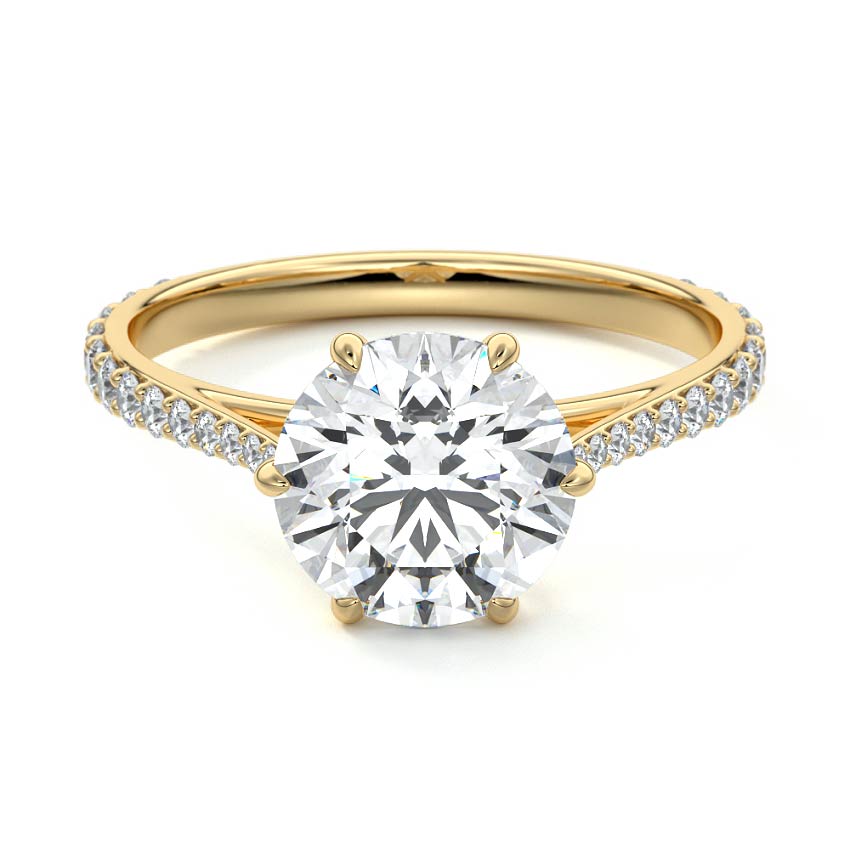 Carina - Round Yellow Gold Lab Grown Diamond Engagement Ring | Nura Lab