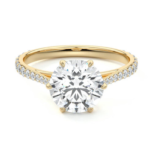 Carina - Round Yellow Gold Lab Grown Diamond Engagement Ring | Nura Lab
