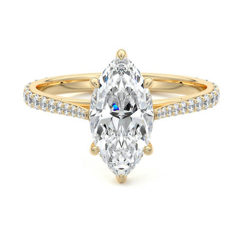 Carina - Marquise Yellow Gold Lab Grown Diamond Engagement Ring | Nura Lab