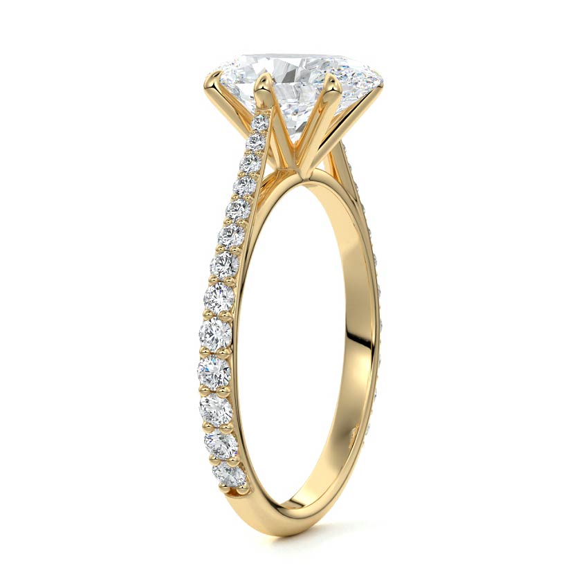 Carina - Oval Yellow Gold Engagement Ring Side View | Nura Lab