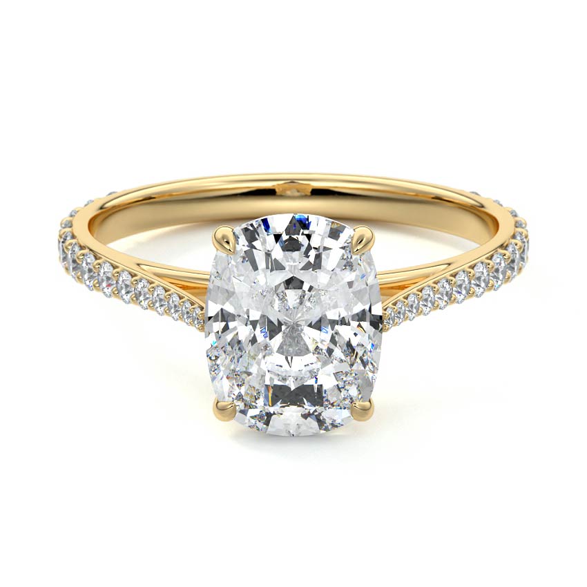 Carina - Cushion Yellow Gold Lab Grown Diamond Engagement Ring | Nura Lab