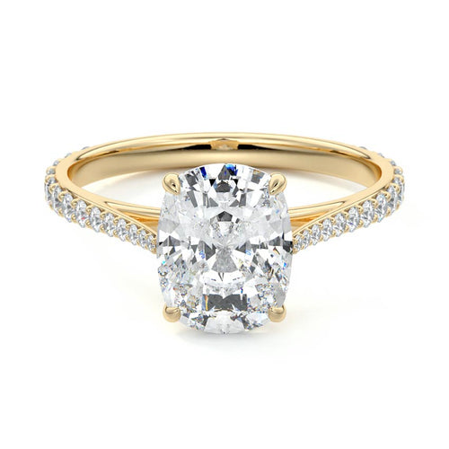 Carina - Cushion Yellow Gold Lab Grown Diamond Engagement Ring | Nura Lab