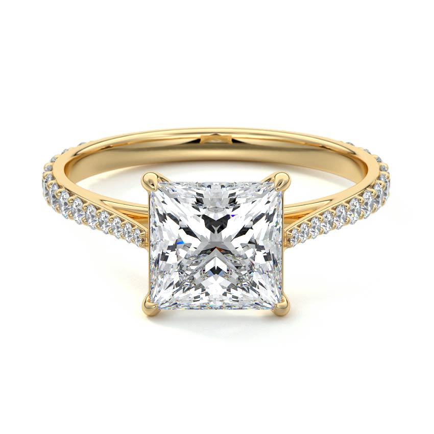 Carina - Princess Yellow Gold Lab Grown Diamond Engagement Ring | Nura Lab