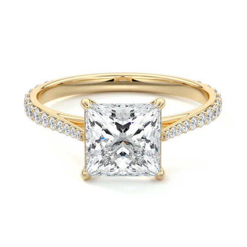 Carina - Princess Yellow Gold Lab Grown Diamond Engagement Ring | Nura Lab