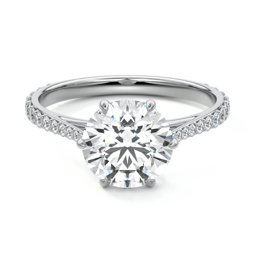 Carina - Round White Gold Lab Grown Diamond Engagement Ring | Nura Lab
